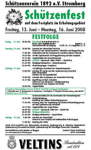 Stromberg Schützenfest-Plakat 2008
